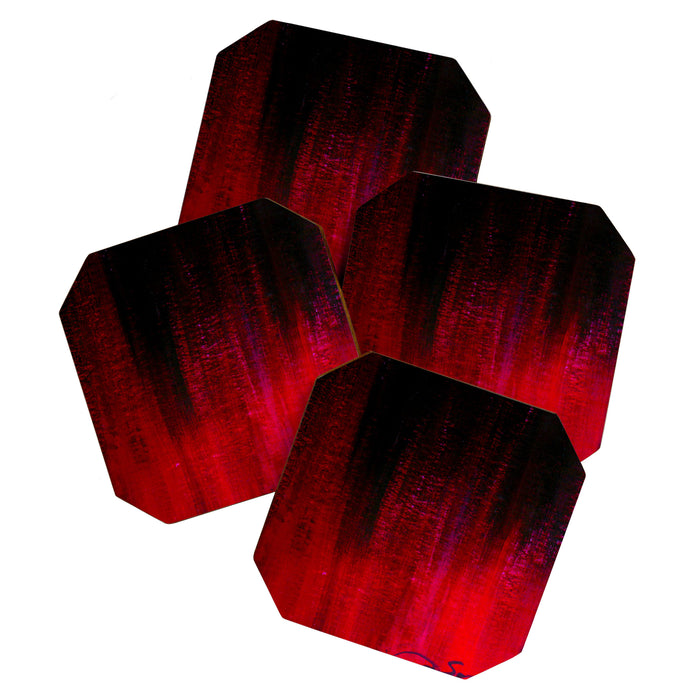 Red and Black Abstract Coaster Gallery Image 1