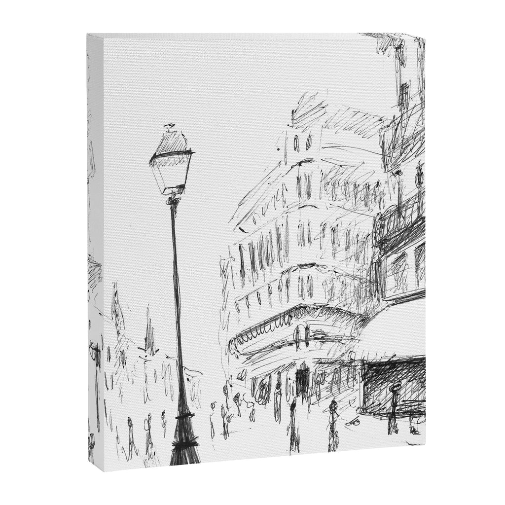 Sketch of a Street in Paris Canvas Print Gallery Image 8