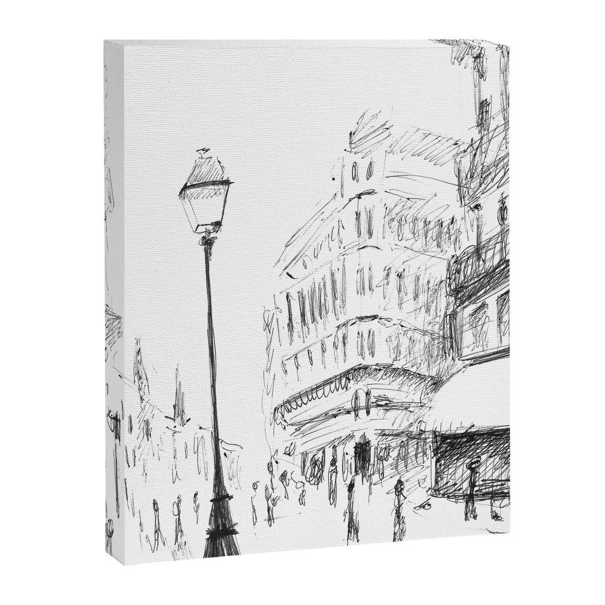 Sketch of a Street in Paris Canvas Print Gallery Image 8