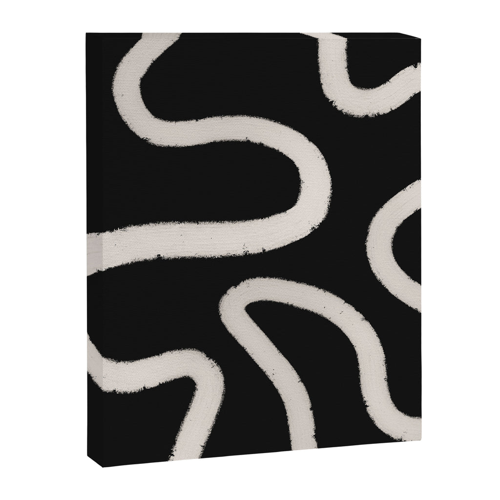 Abstract Brush Strokes: Black & White Canvas Print Gallery Image 8