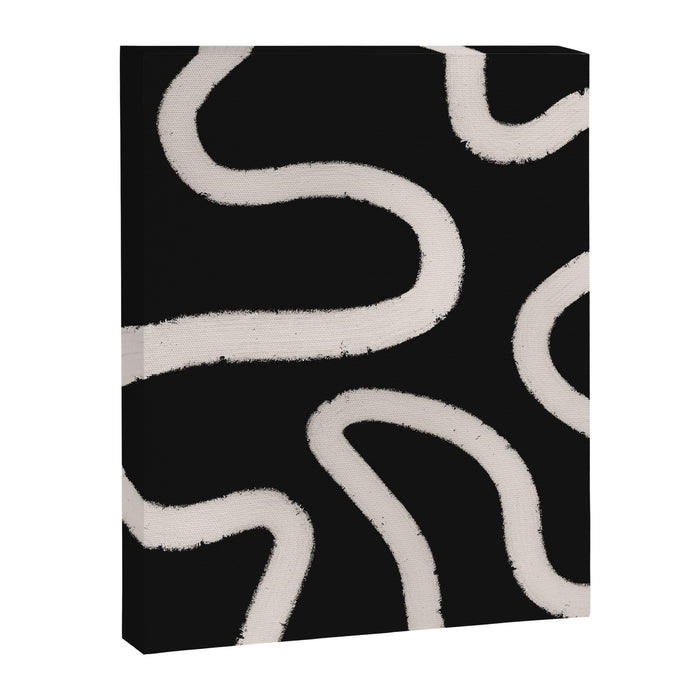 Abstract Brush Strokes: Black & White Canvas Print Gallery Image 1