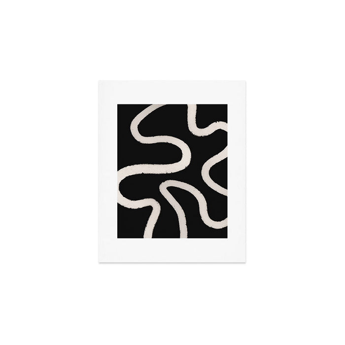 Abstract Brush Strokes: Black & White Art Print Gallery Image 1