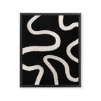 Abstract Brush Strokes: Black & White Framed Canvas Print Gallery Image 8