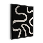 Abstract Brush Strokes: Black & White Framed Canvas Print Gallery Image 2