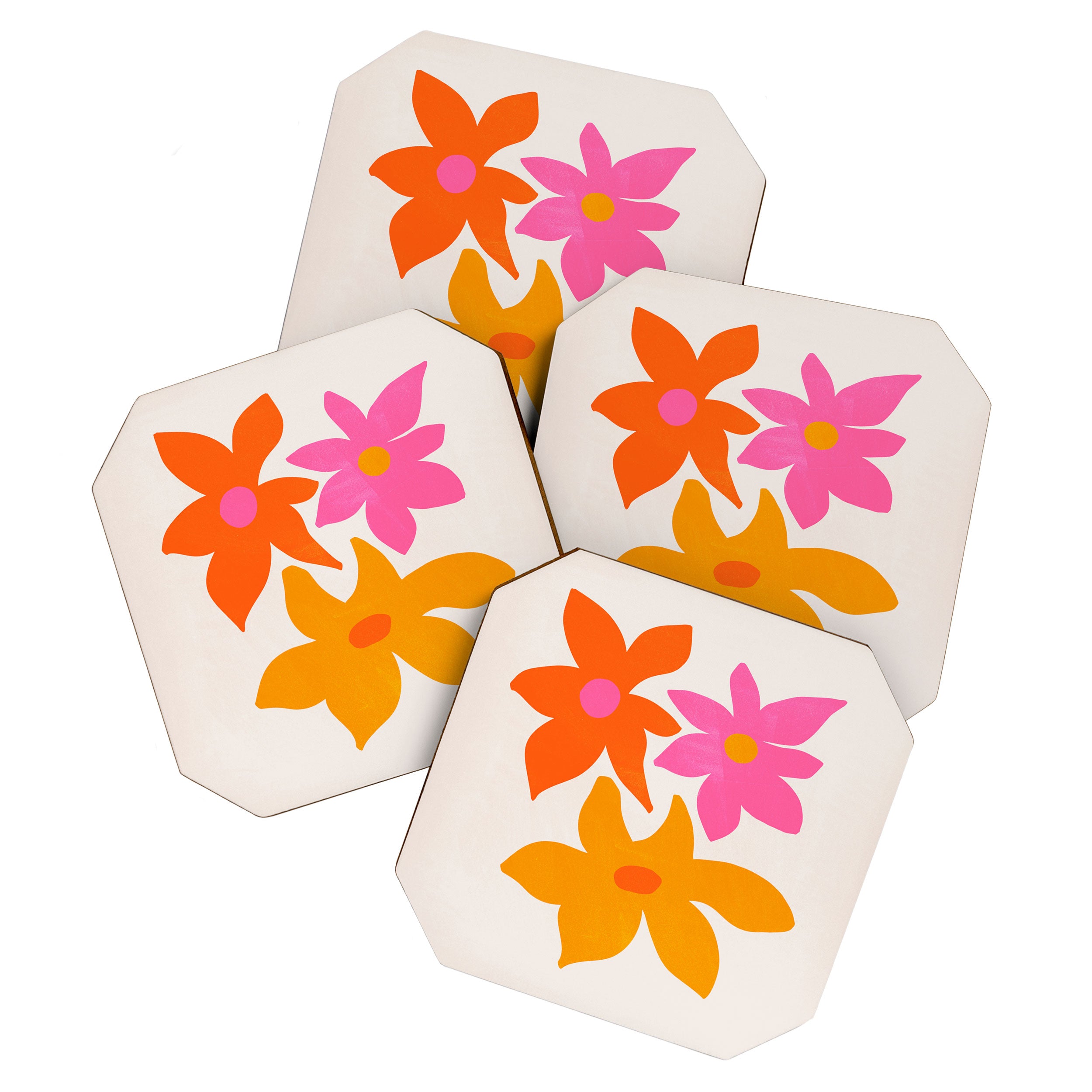 Abstract Summer Flowers Coaster Gallery Image 1