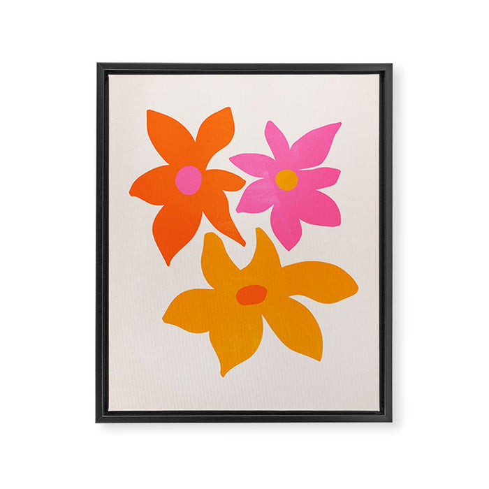 Abstract Summer Flowers Framed Canvas Print Gallery Image 1