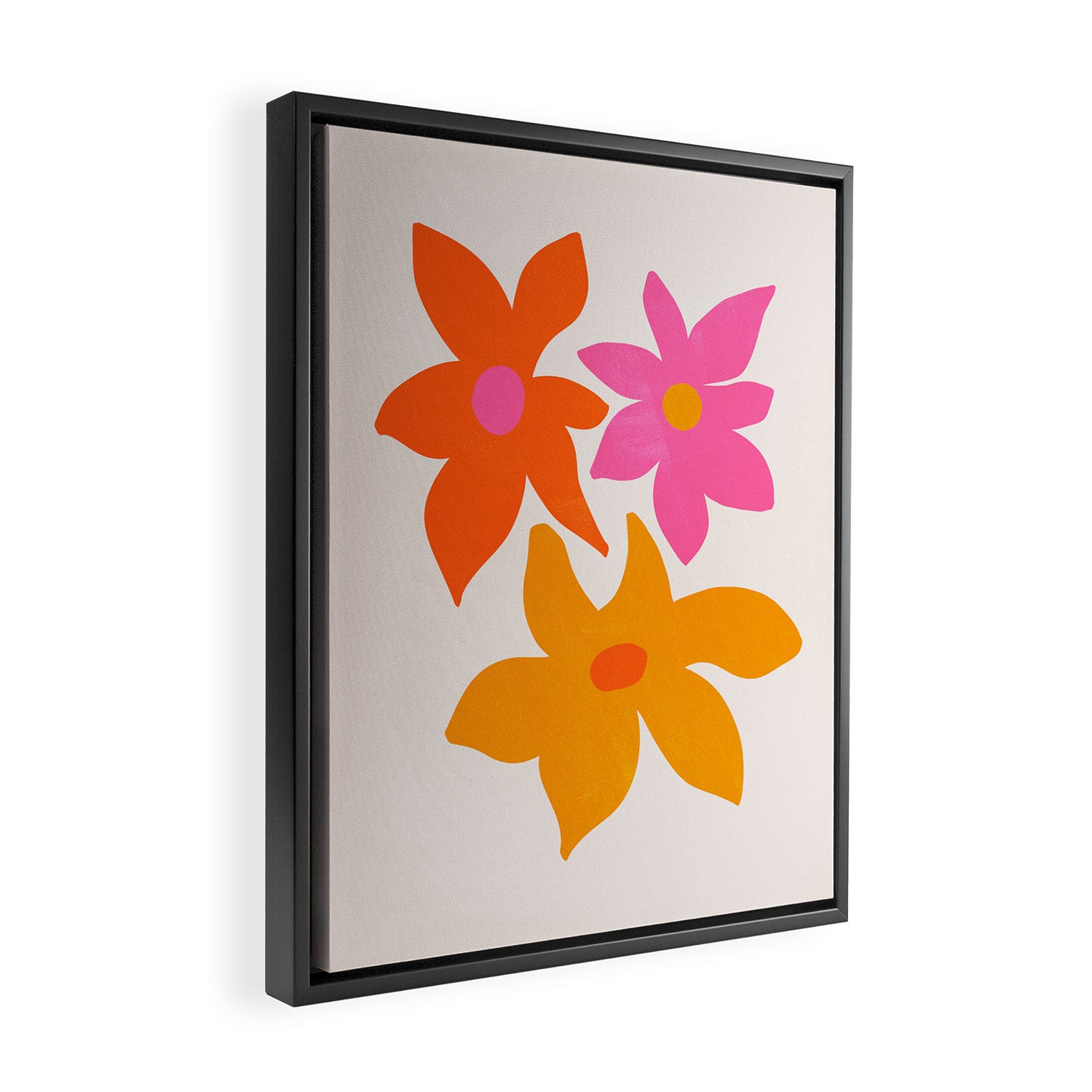 Abstract Summer Flowers Framed Canvas Print Gallery Image 2
