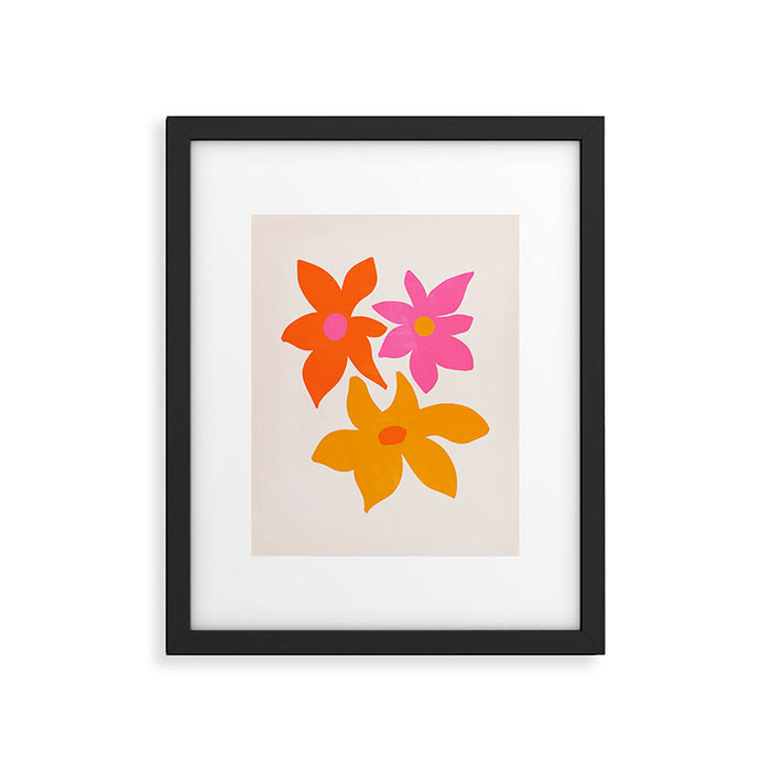 Abstract Summer Flowers Framed Art Print Gallery Image 1