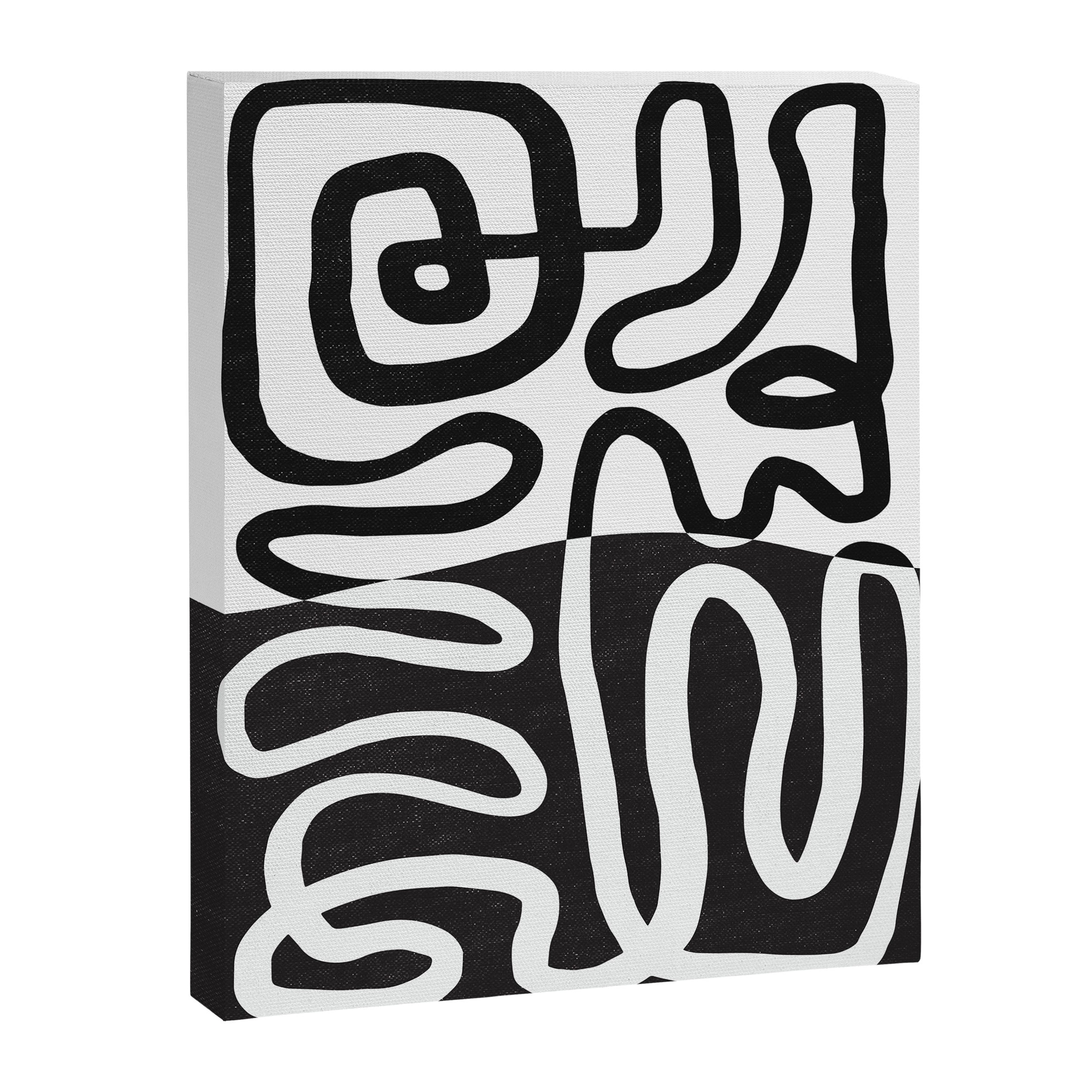 ABSTRACTION 01 | Black and White Abstract Series Canvas Print Gallery Image 6