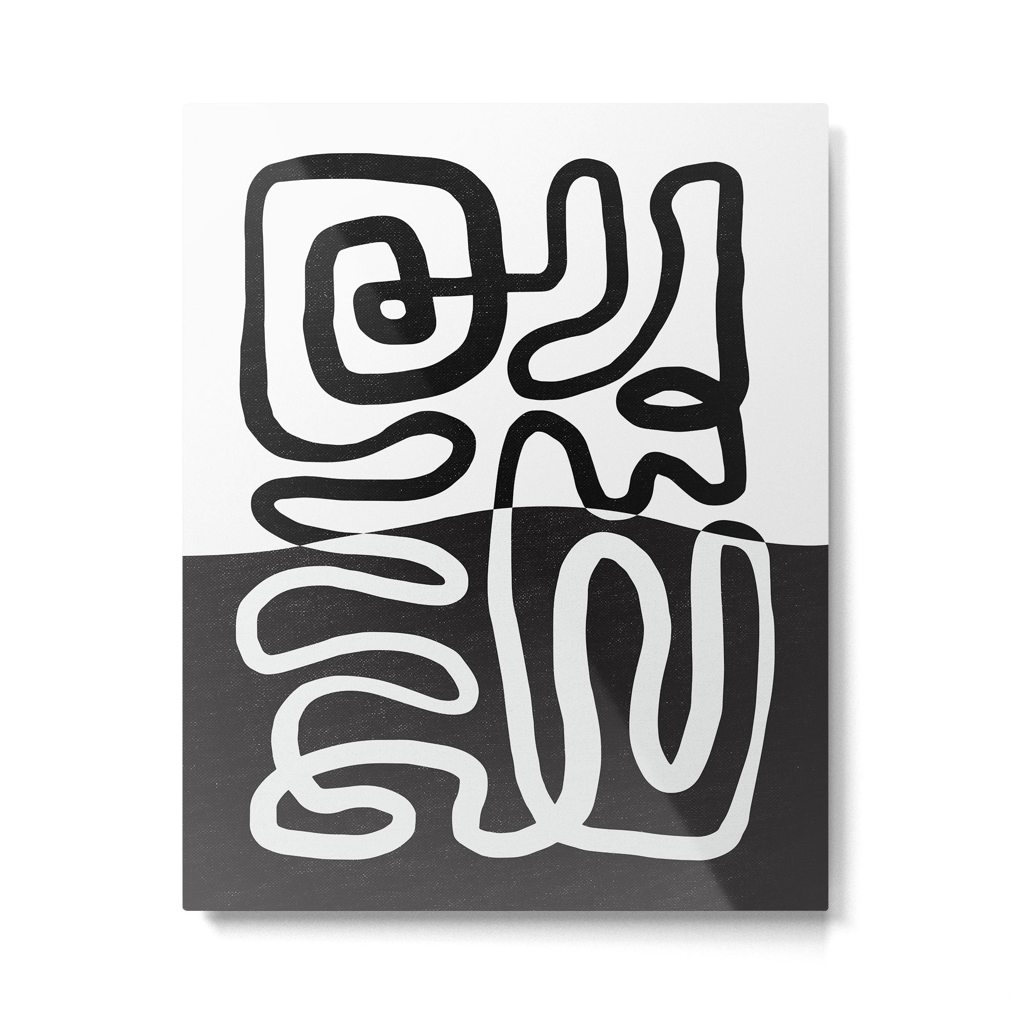 ABSTRACTION 01 | Black and White Abstract Series Metal Print Gallery Image 4