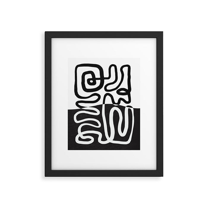 ABSTRACTION 01 | Black and White Abstract Series Framed Art Print Gallery Image 1