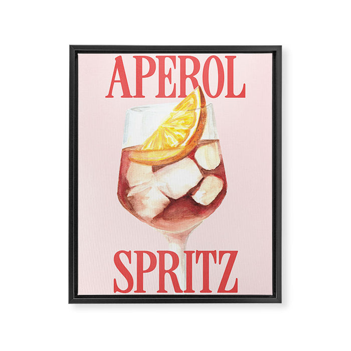 Aperol Spritz: Retro Classic Cocktail 01 Framed Canvas Print Gallery Image 1