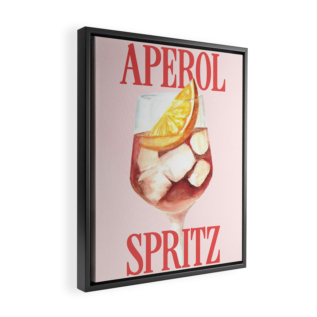 Aperol Spritz: Retro Classic Cocktail 01 Framed Canvas Print Gallery Image 2