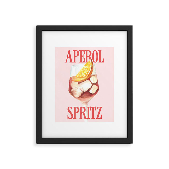 Aperol Spritz: Retro Classic Cocktail 01 Framed Art Print Gallery Image 1