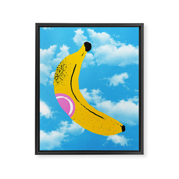 Banana Pop Art: Sky Edition Framed Canvas Print Gallery Image 1