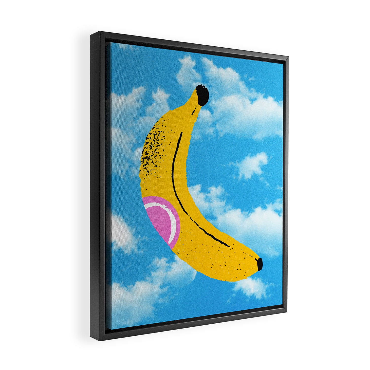 Banana Pop Art: Sky Edition Framed Canvas Print Gallery Image 2