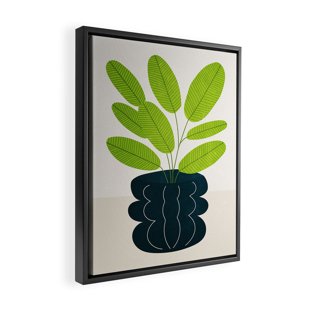 Black Pearl Vase & Spring Bud Leaves: Vases & Stuff 02 Framed Canvas Print Gallery Image 2