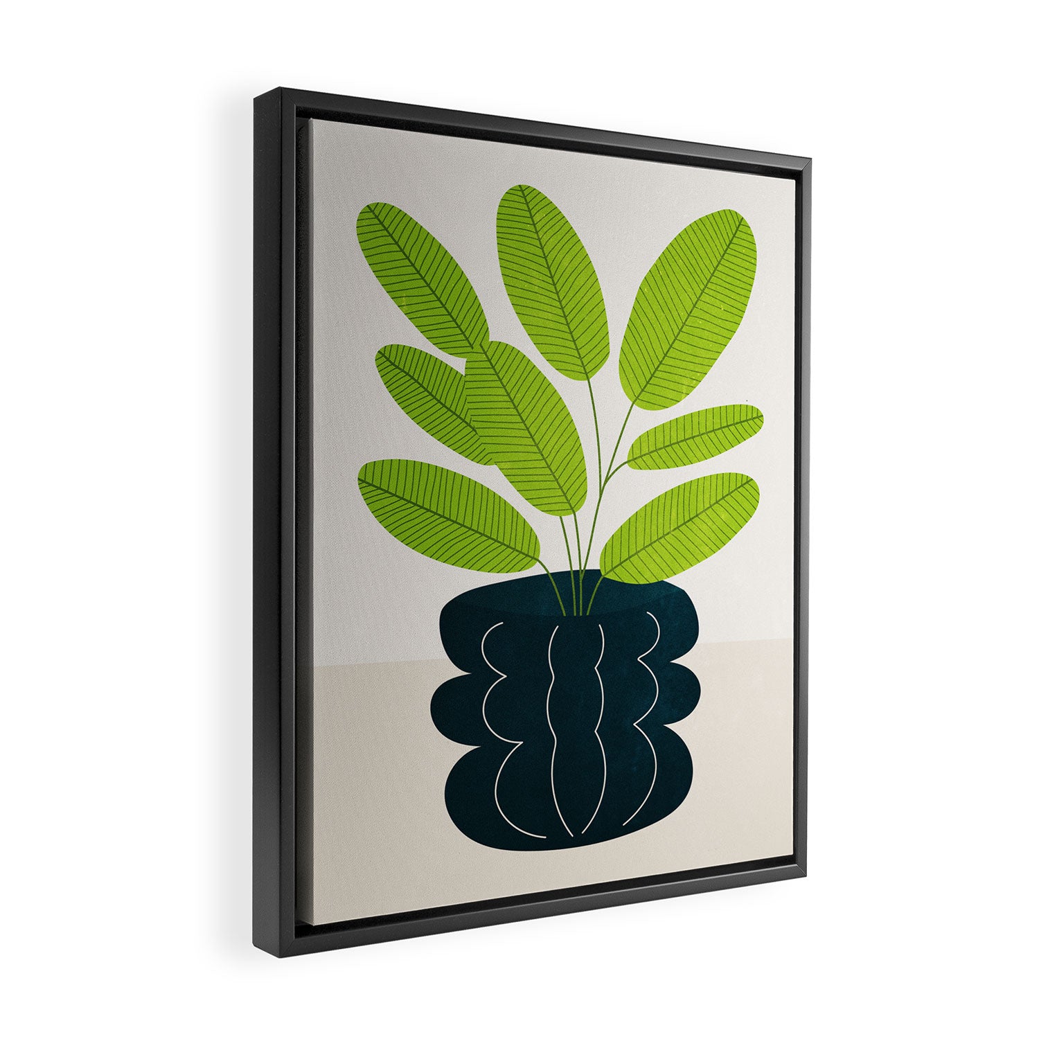 Black Pearl Vase & Spring Bud Leaves: Vases & Stuff 02 Framed Canvas Print Gallery Image 2