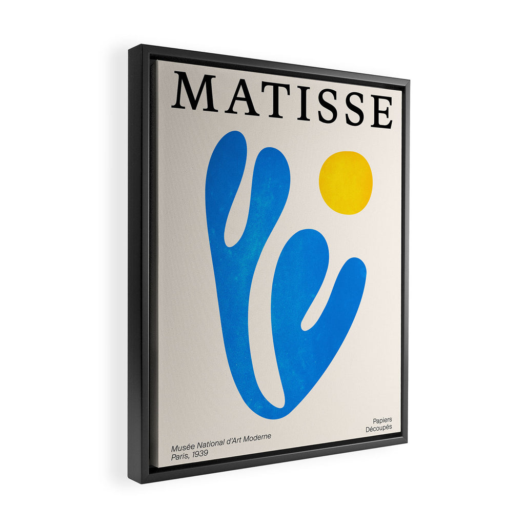Blue Leaf & Sun: Matisse Paper Cutouts I Framed Canvas Print Gallery Image 2