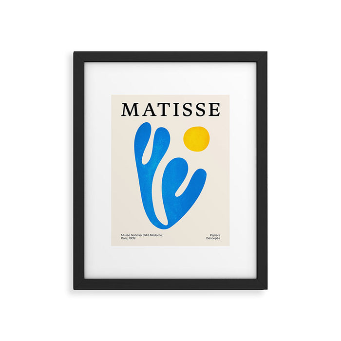 Blue Leaf & Sun: Matisse Paper Cutouts I Framed Art Print Gallery Image 1