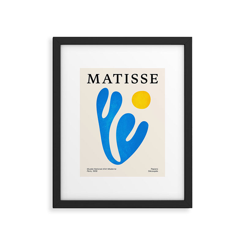 Blue Leaf & Sun: Matisse Paper Cutouts I Framed Art Print Gallery Image 5