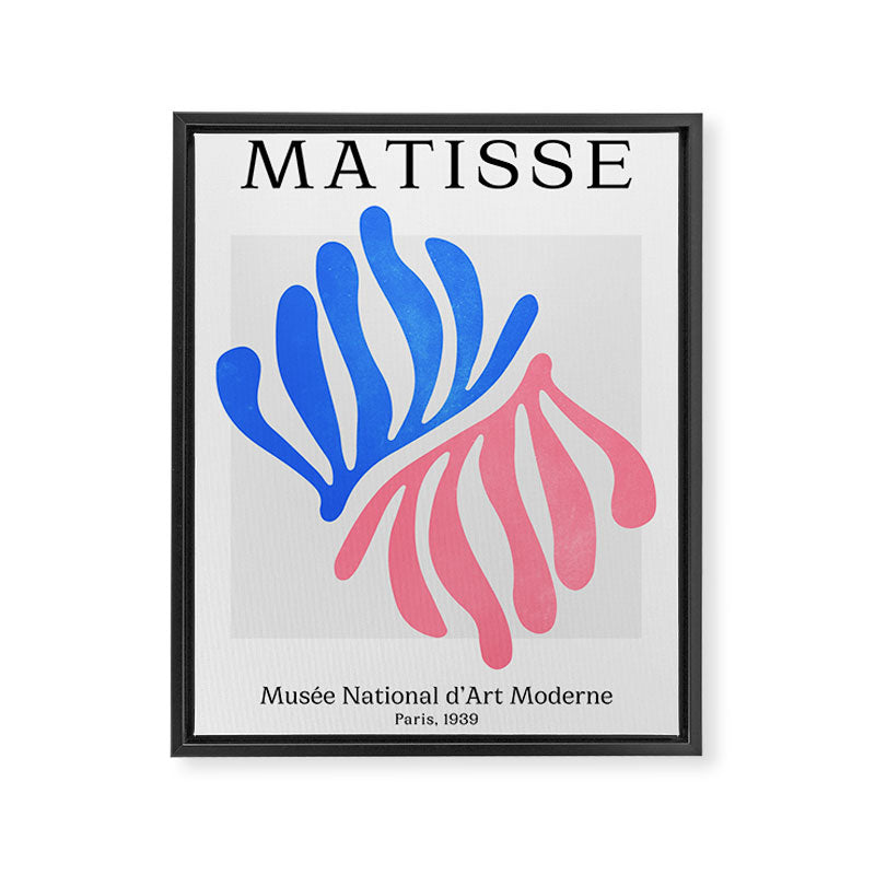 Blue & Pink Leaves: Matisse Series 01 Framed Canvas Print Gallery Image 6