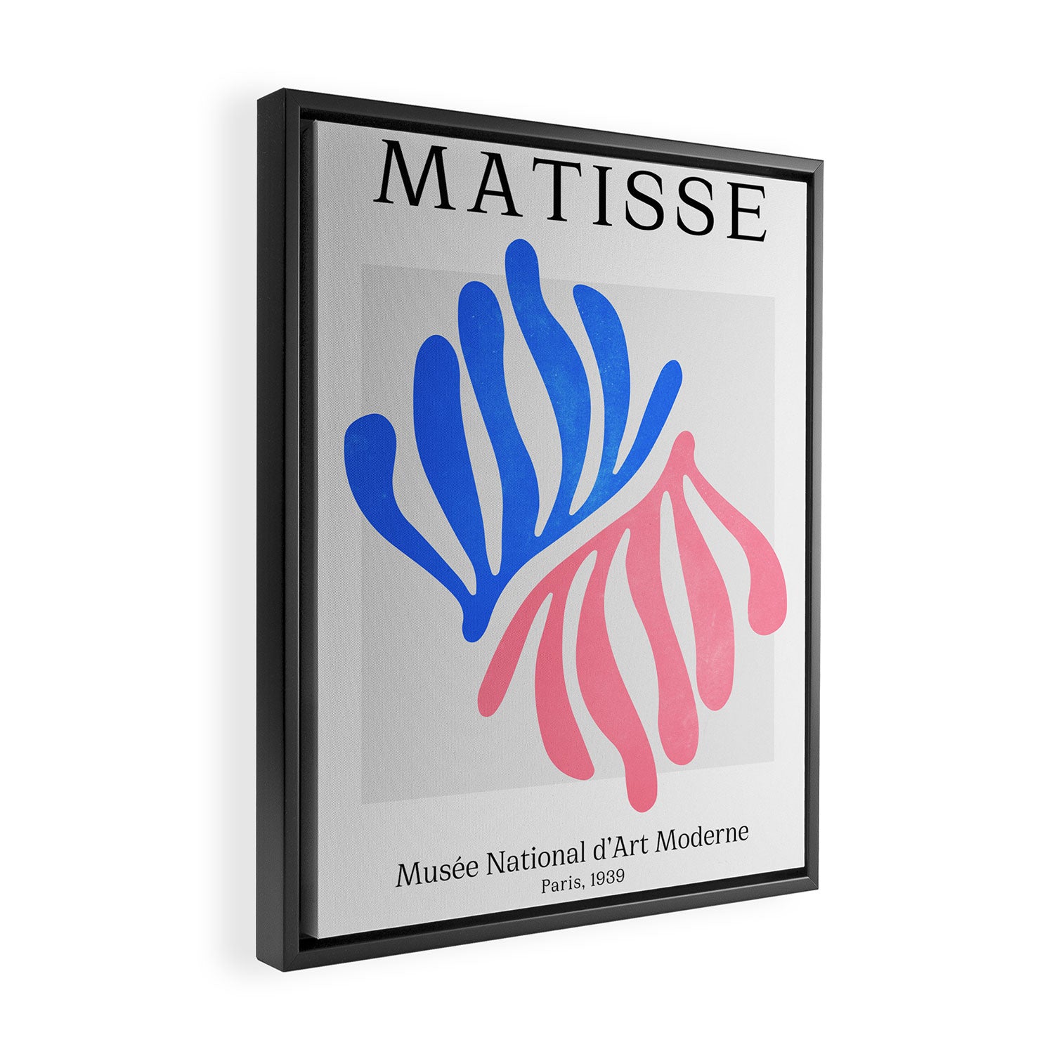 Blue & Pink Leaves: Matisse Series 01 Framed Canvas Print Gallery Image 2