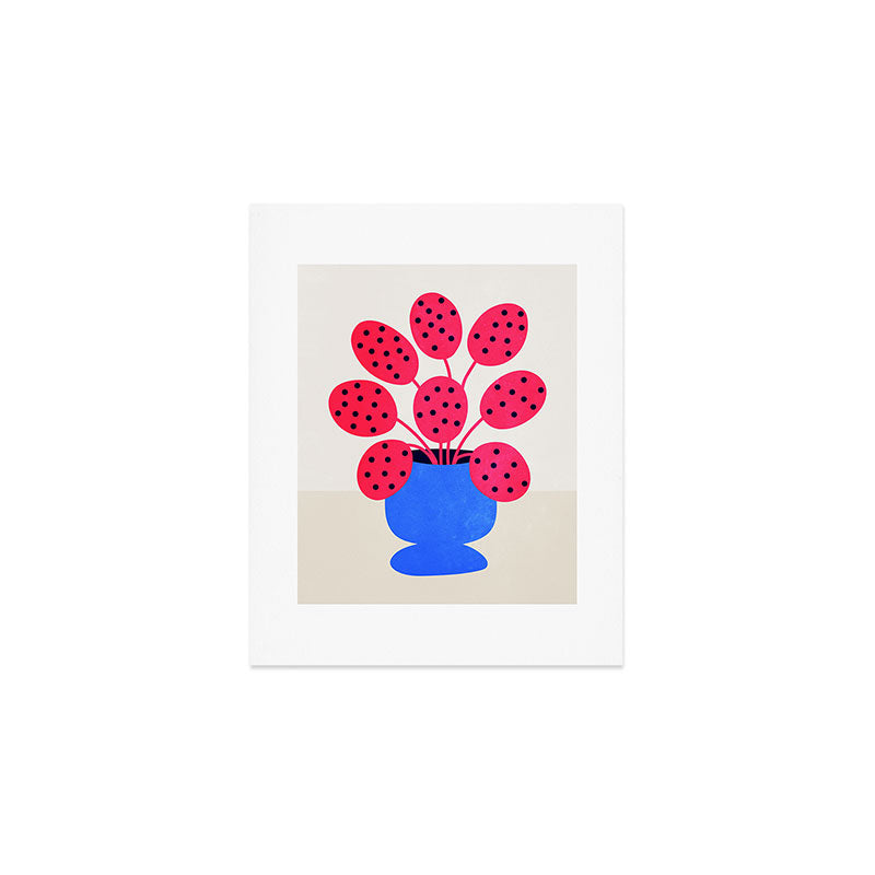Blueberry Vase & French Fuchsia Leaves: Vases & Stuff 03 Art Print Gallery Image 1