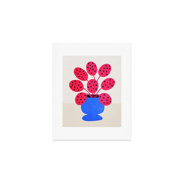 Blueberry Vase & French Fuchsia Leaves: Vases & Stuff 03 Art Print Gallery Image 1