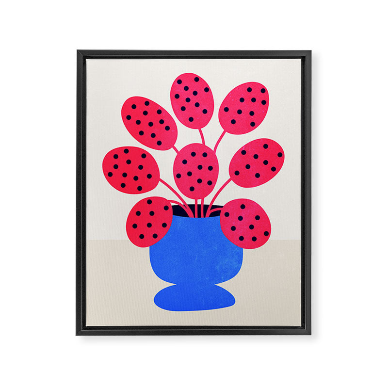 Blueberry Vase & French Fuchsia Leaves: Vases & Stuff 03 Framed Canvas Print Gallery Image 6