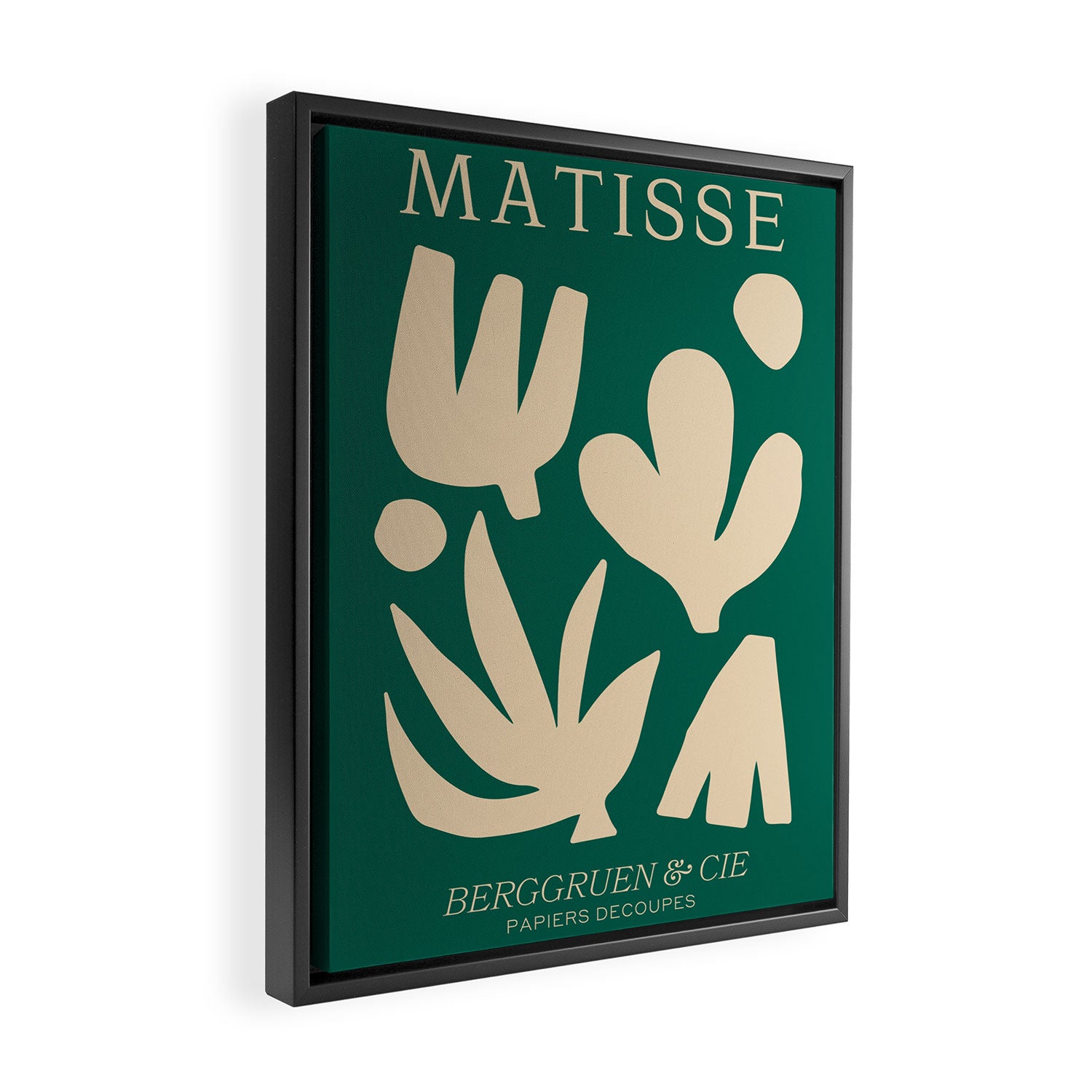 Bottle Green Collage: Paper Cutouts Matisse Edition Framed Canvas Print Gallery Image 2