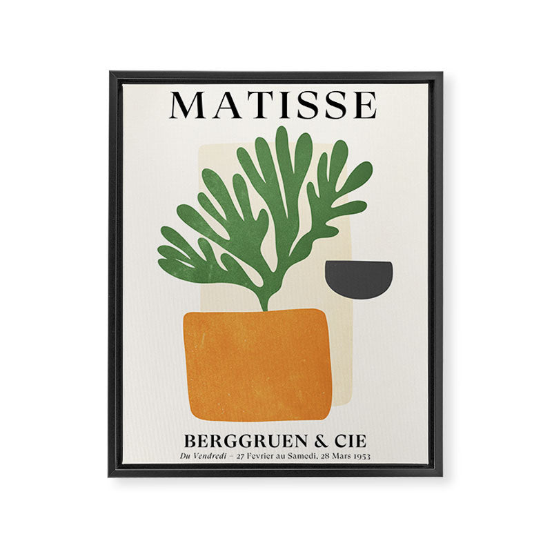 Bronze Vase & Leaves: Matisse Edition | Mid Century Series Framed Canvas Print Gallery Image 6