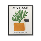 Bronze Vase & Leaves: Matisse Edition | Mid Century Series Framed Canvas Print Gallery Image 6