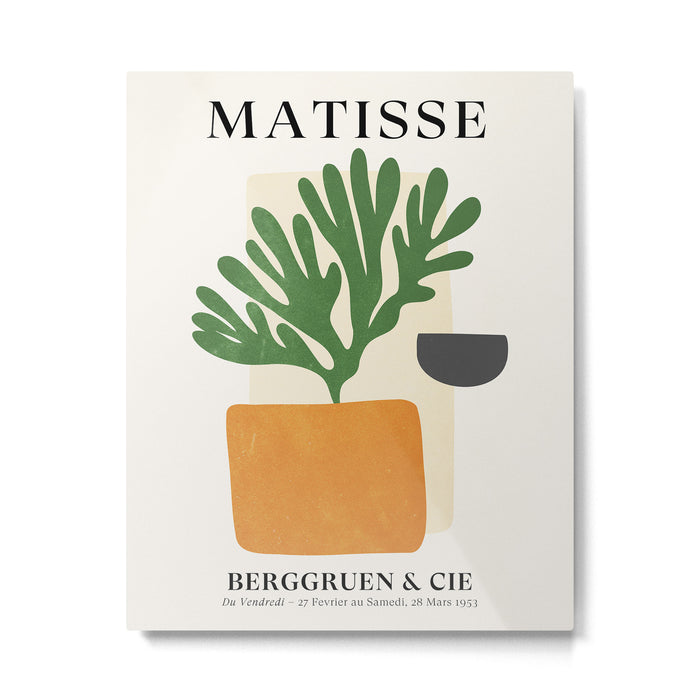 Bronze Vase & Leaves: Matisse Edition | Mid Century Series Metal Print Gallery Image 1