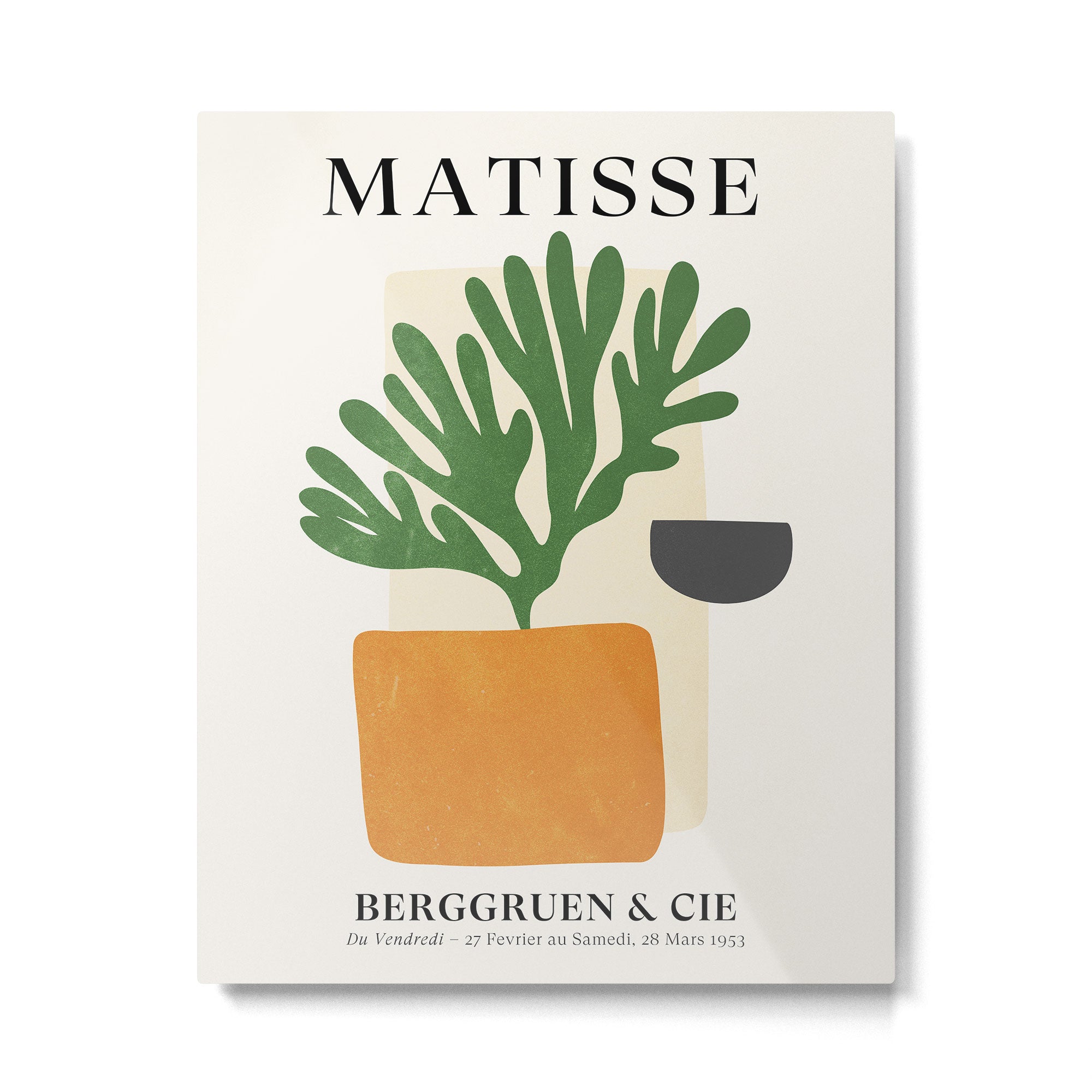 Bronze Vase & Leaves: Matisse Edition | Mid Century Series Metal Print Gallery Image 4