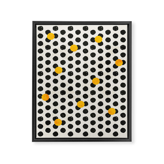 Brushed Strokes | Abstract Mid-Century Dots Pattern Framed Canvas Print Gallery Image 1