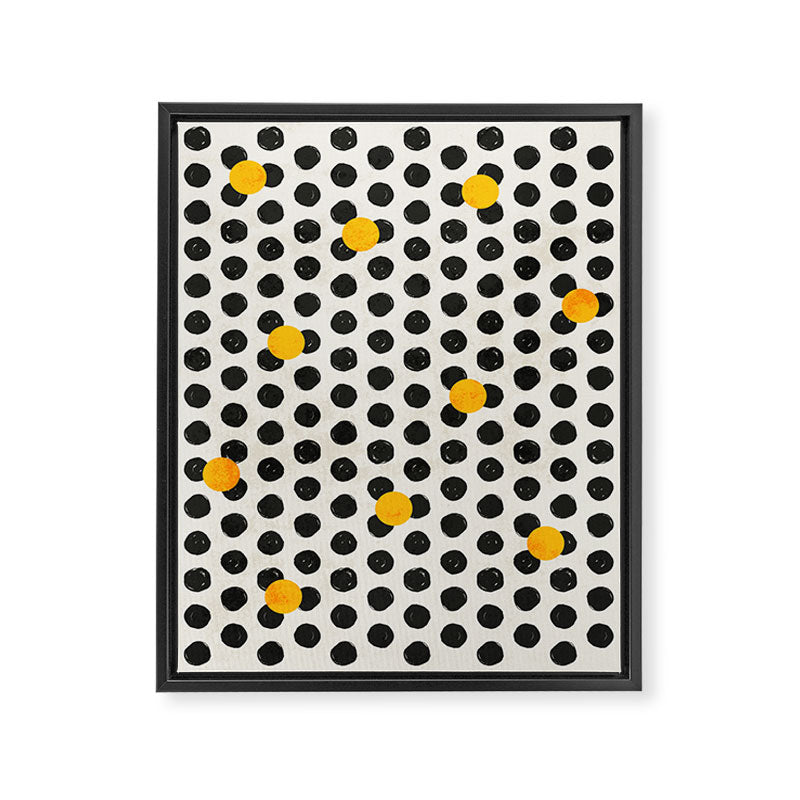 Brushed Strokes | Abstract Mid-Century Dots Pattern Framed Canvas Print Gallery Image 6