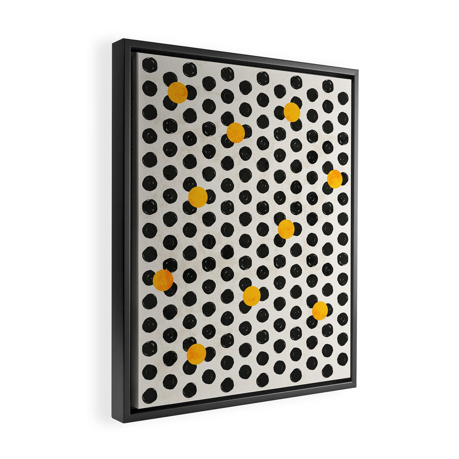 Brushed Strokes | Abstract Mid-Century Dots Pattern Framed Canvas Print Gallery Image 2