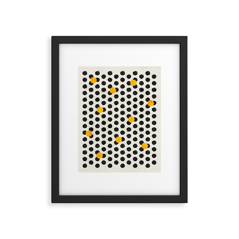 Brushed Strokes | Abstract Mid-Century Dots Pattern Framed Art Print Gallery Image 5
