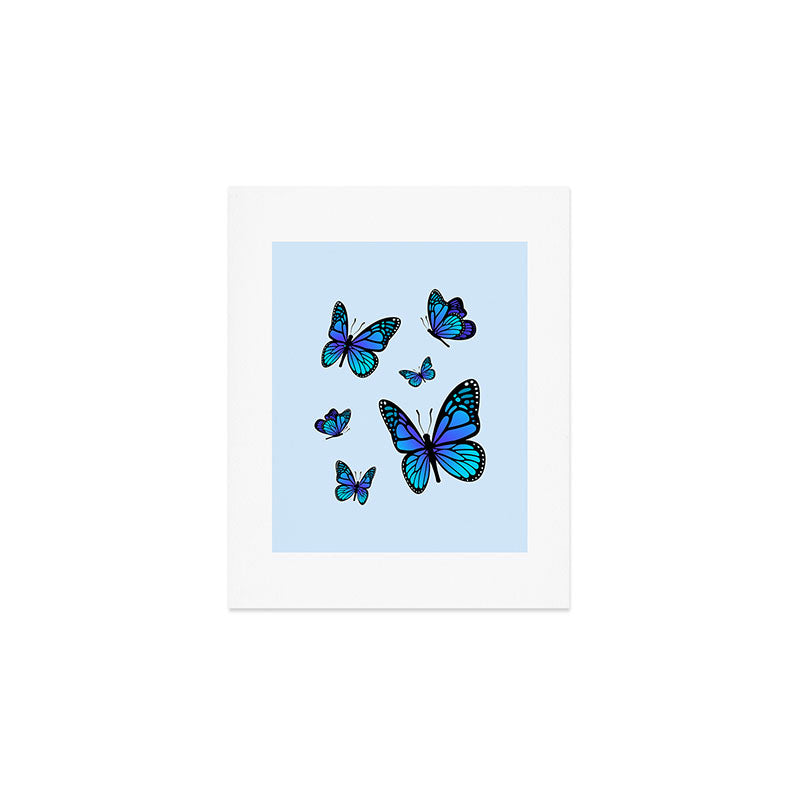 Butterfly Blues | Blue Morpho Butterflies Collage Art Print Gallery Image 1