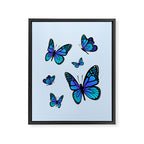 Butterfly Blues | Blue Morpho Butterflies Collage Framed Canvas Print Gallery Image 6