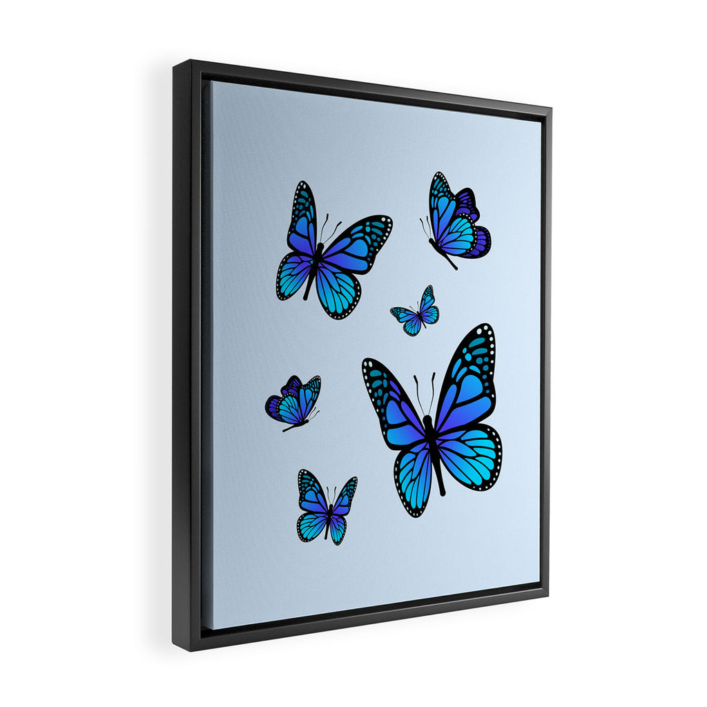 Butterfly Blues | Blue Morpho Butterflies Collage Framed Canvas Print Gallery Image 2