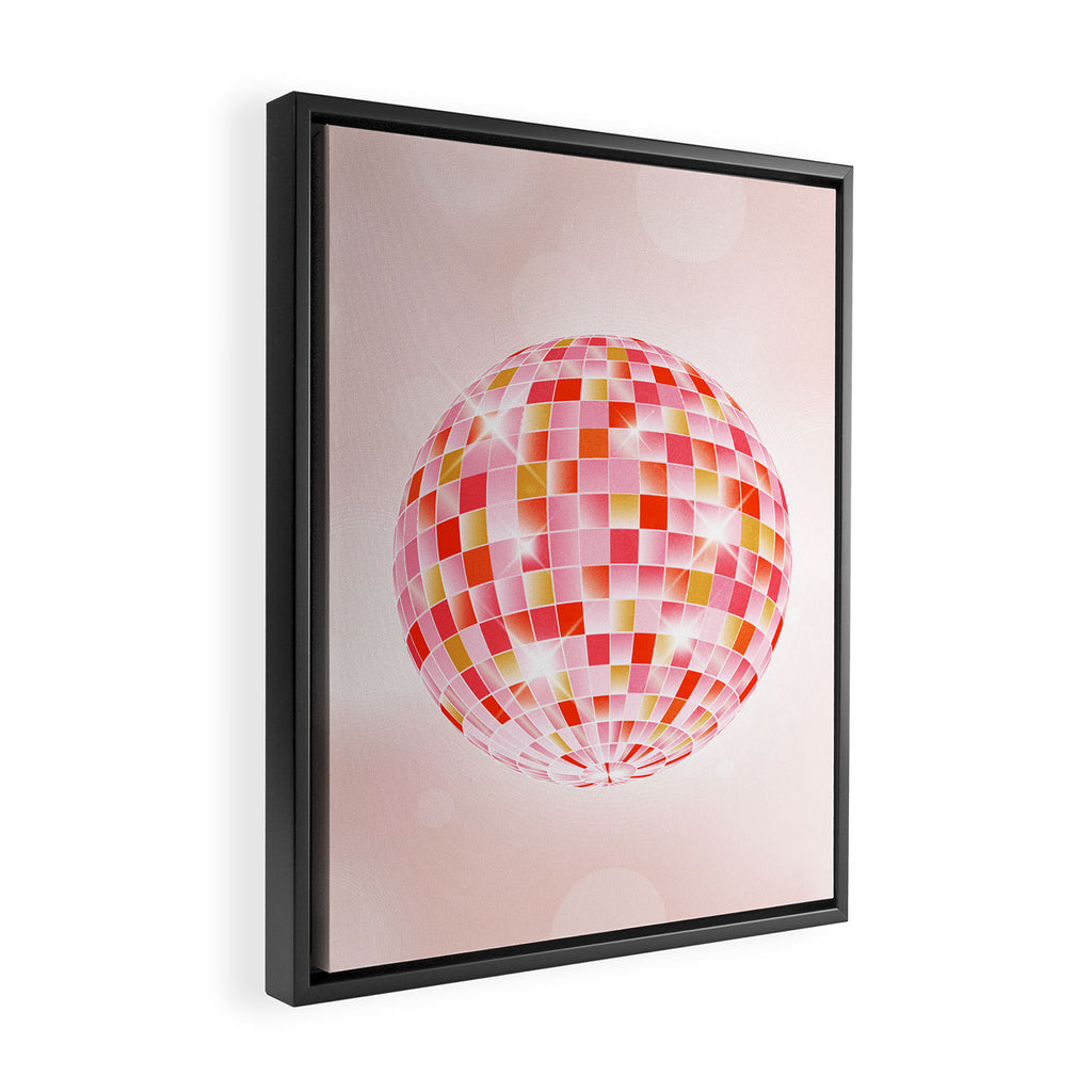 Candy Funk | Disco Ball: Peach Edition Framed Canvas Print Gallery Image 2