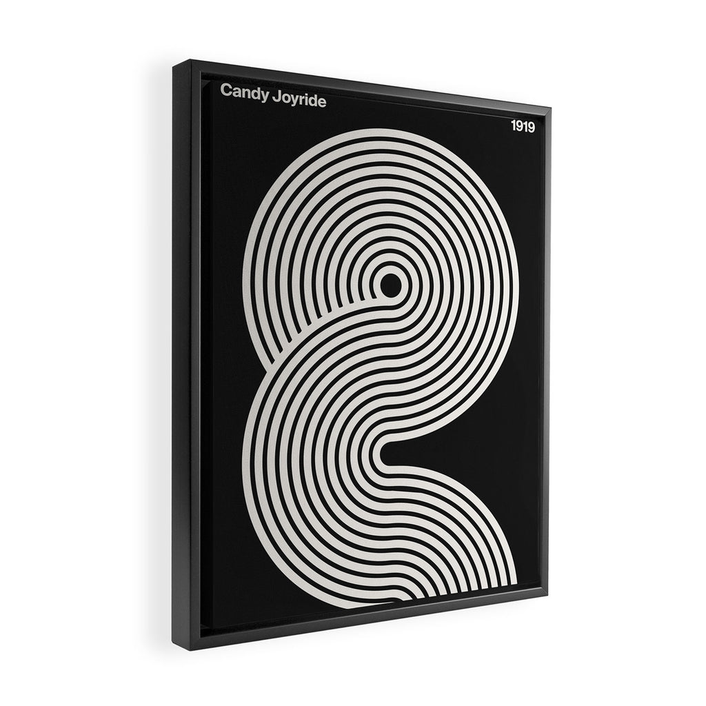 Candy Joyride: Black & White Edition Framed Canvas Print Gallery Image 2