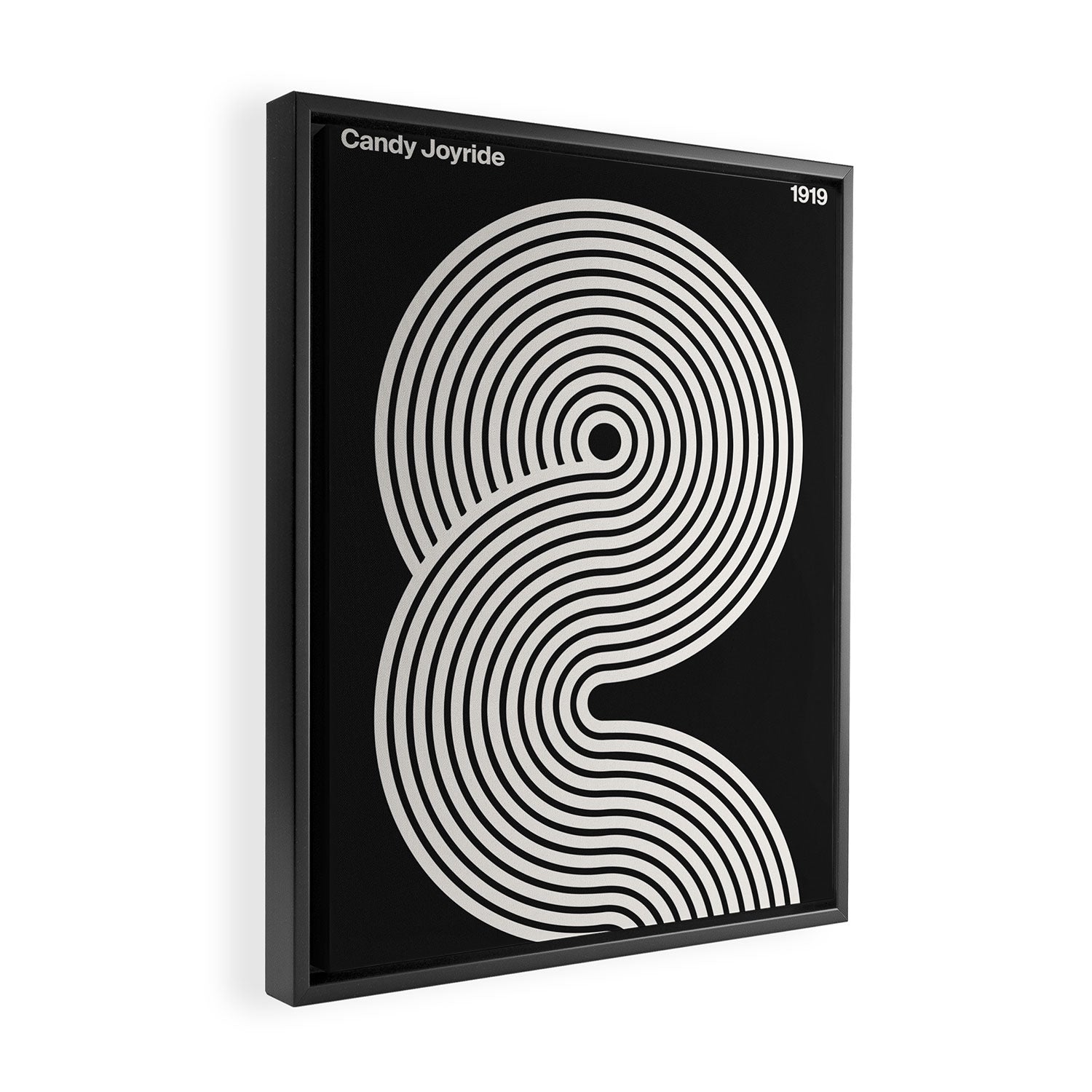 Candy Joyride: Black & White Edition Framed Canvas Print Gallery Image 2