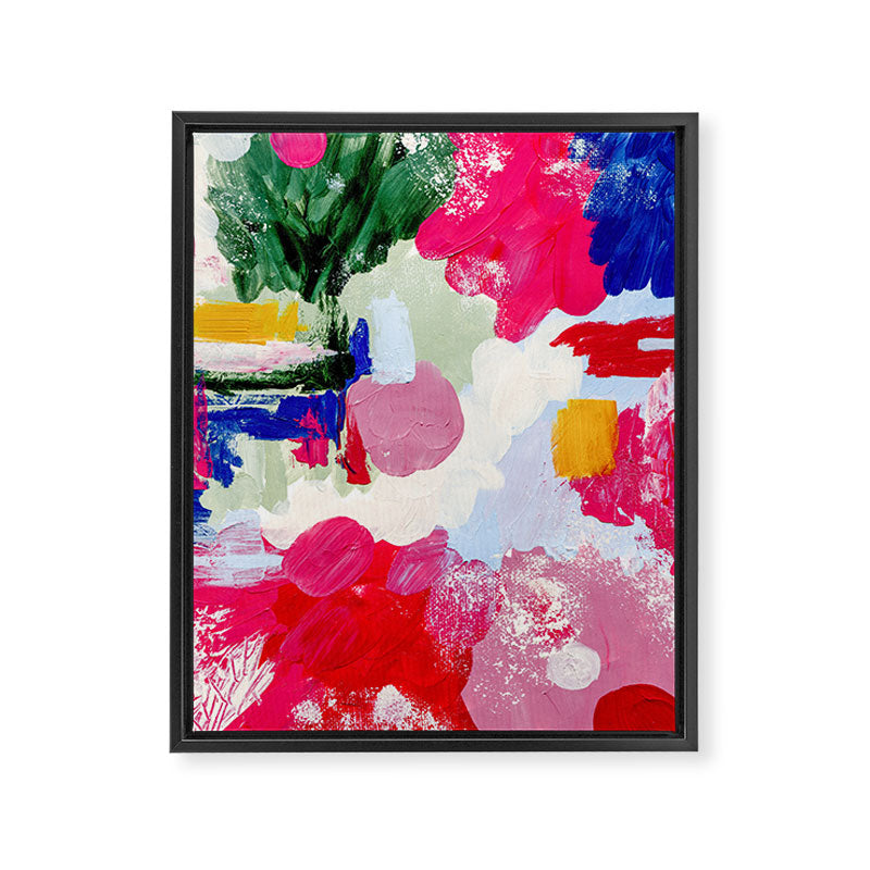 CANVAS: Viva Magenta 01 | Abstract Brushstrokes Framed Canvas Print Gallery Image 6
