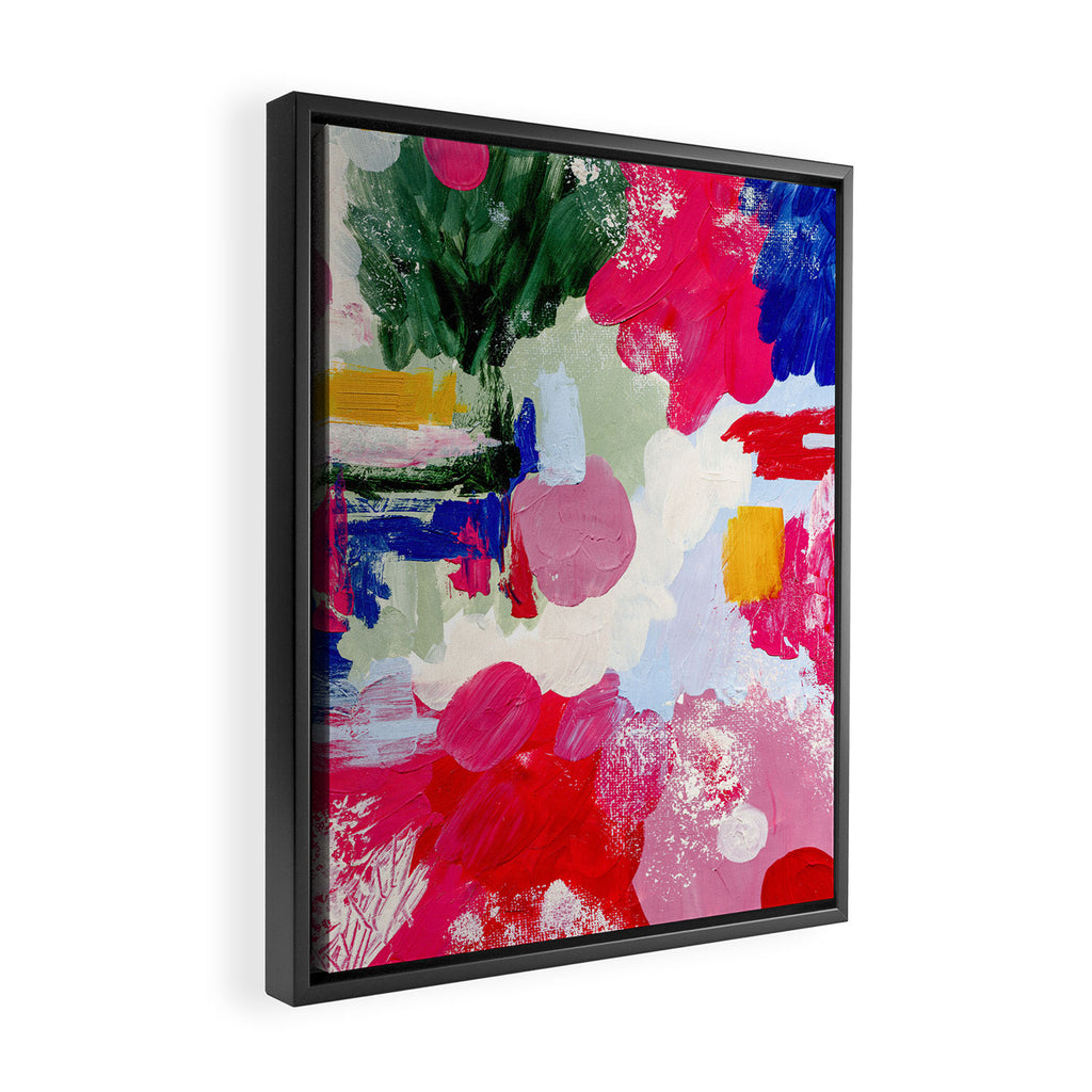 CANVAS: Viva Magenta 01 | Abstract Brushstrokes Framed Canvas Print Gallery Image 2