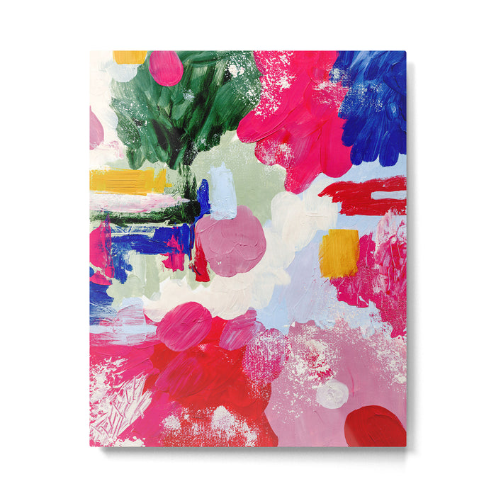 CANVAS: Viva Magenta 01 | Abstract Brushstrokes Metal Print Gallery Image 1