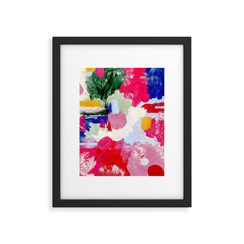 CANVAS: Viva Magenta 01 | Abstract Brushstrokes Framed Art Print Gallery Image 5