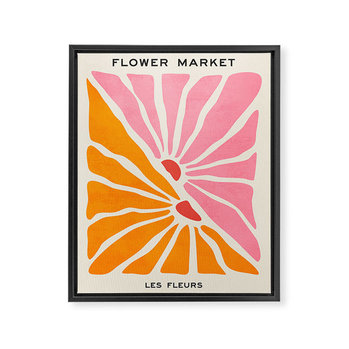 Chantilly & Neon Carrot: Les Fleurs | Flower Market Color Series 09 Framed Canvas Print Gallery Image 1